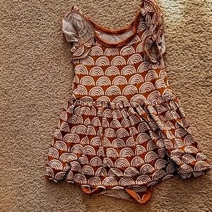 Little Sleepies Rust rainbow flutter dress